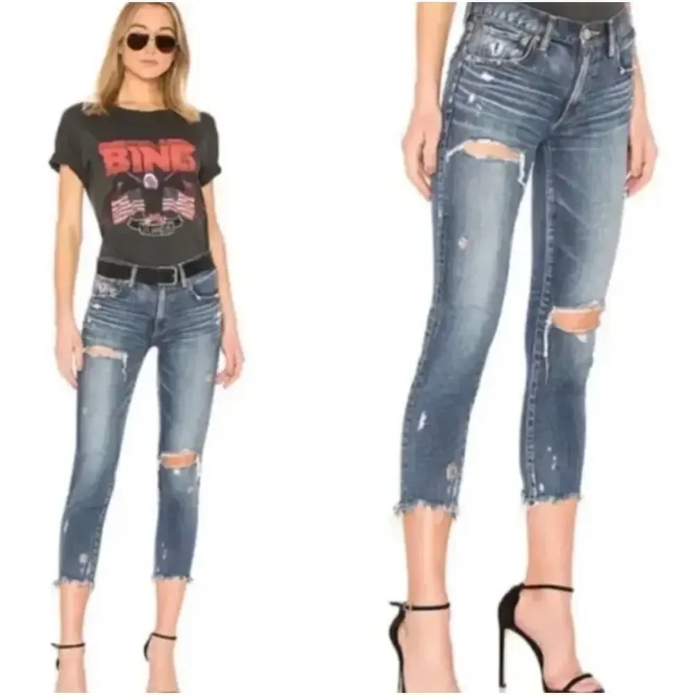 Moussy Vintage MV Isko Comfort Ridgewood Skinny Jeans in Light Blue Size 25